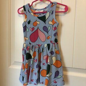 Dot Dot Smile NWT Baby Girl Size 12/24M Tank Dress Blue With Heart Print